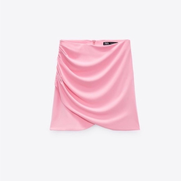 Zara 2pc Pink Bustier Crop Top & Draped Mini Skirt Set - Picture 5 of 12